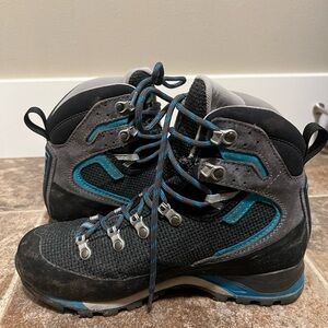 Excellent Asolo Women’s US 7 Corax GV Black/Peacock Blue Hiking Boots